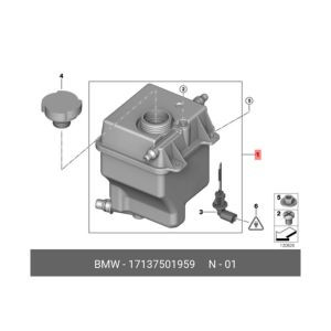 Expansion Tank, coolant 17137501959 BMW